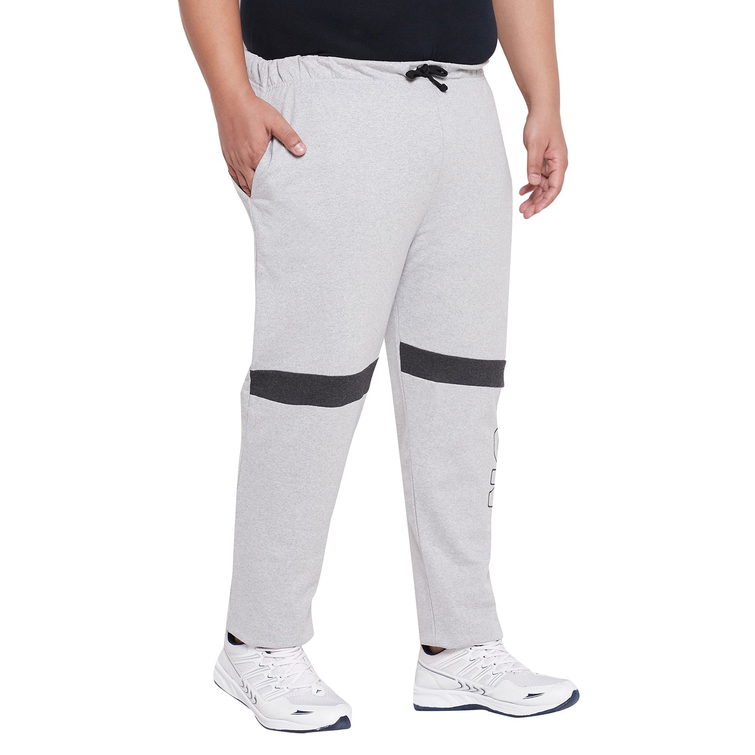 Buy Navy Regular Solid Track Pants for Plus Size | Status Quo